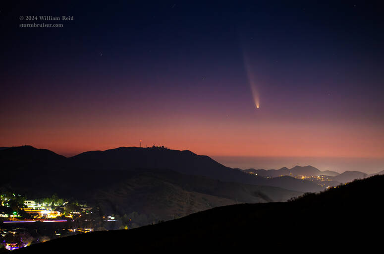 Photo credit  William Reid comet/X    (Comet  A3 Tsuchinshan-ATLAS)Saturday evening from home in Westlake Village, CA